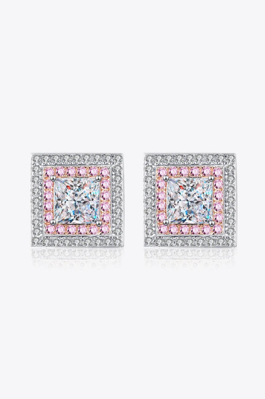 Hazel Blues® | Moissanite Square Stud Earrings
