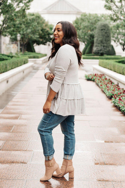 Hazel Blues® | Nicely Done Tiered Top in Gray