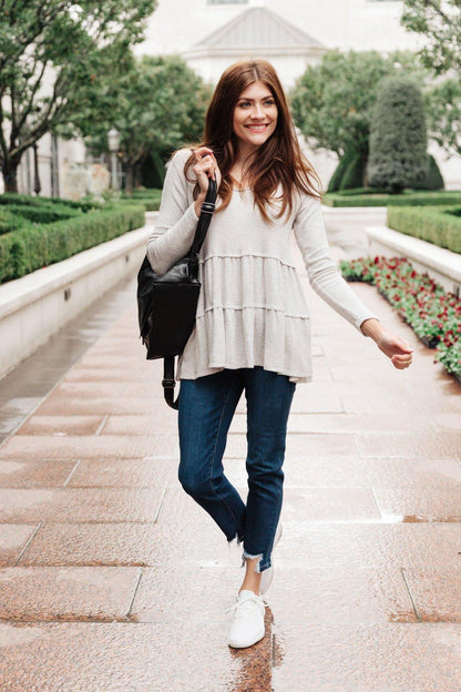 Hazel Blues® | Nicely Done Tiered Top in Gray