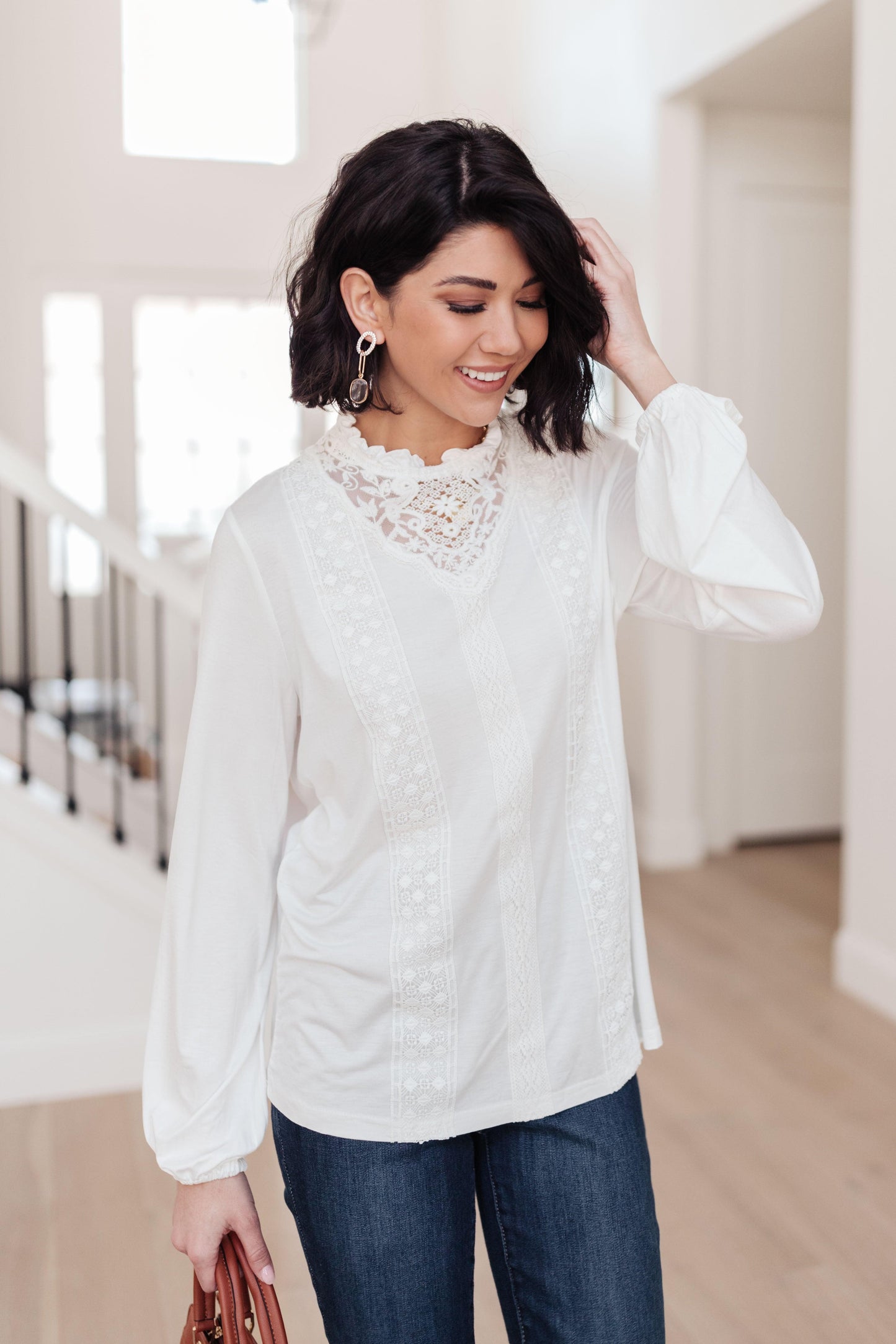 Hazel Blues® | Picture This Top In Off White