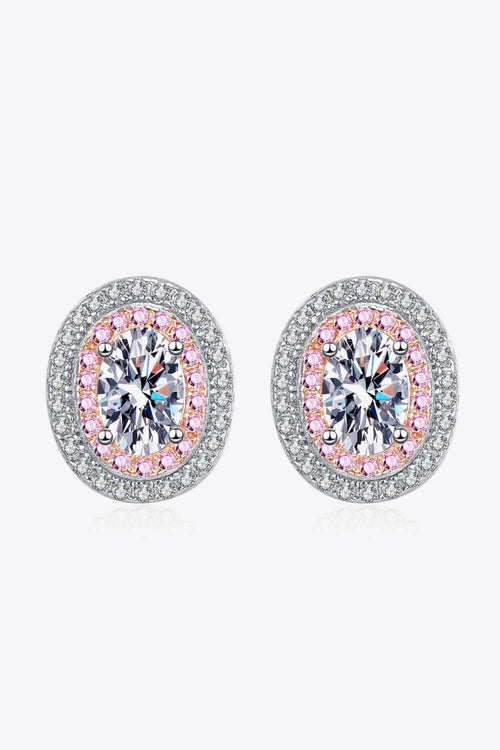 Hazel Blues® | Platinum-Plated Moissanite Stud Earrings