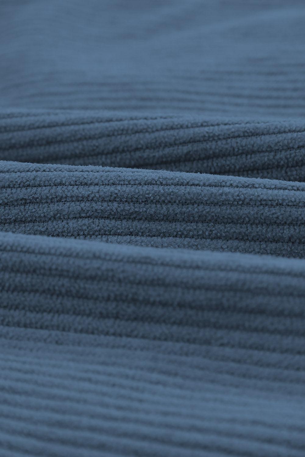 Hazel Blues® | Pocketed Button Ribbed Textured Shacket