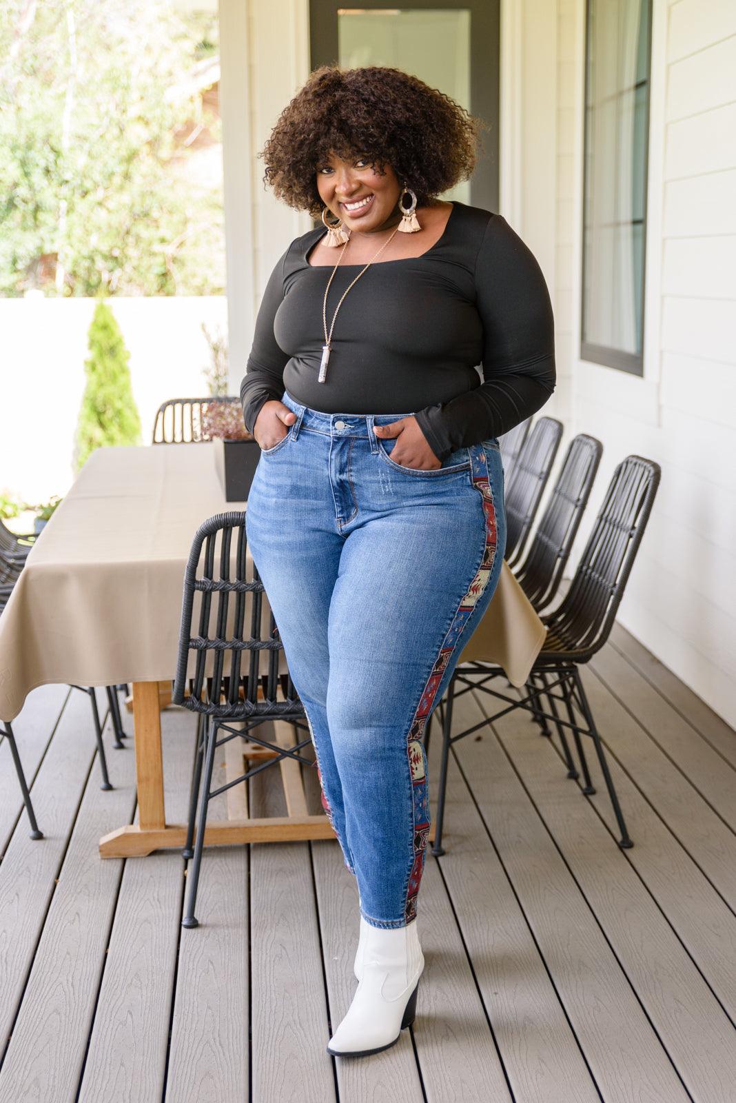 Hazel Blues® | Rio Western Print Relaxed Jeans