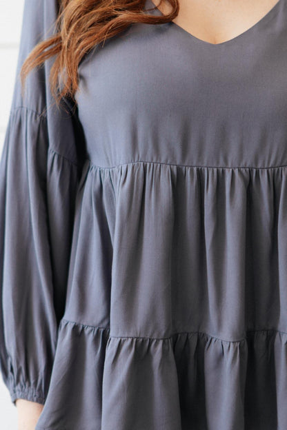 Hazel Blues® | Sassy Swing Top in Charcoal