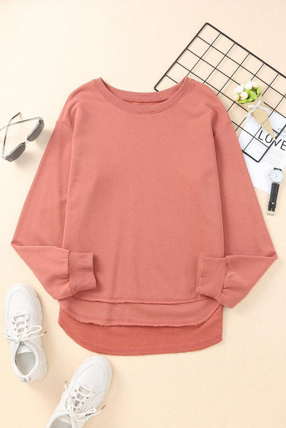 Hazel Blues® | Side Slit Drop Shoulder Sweatshirt
