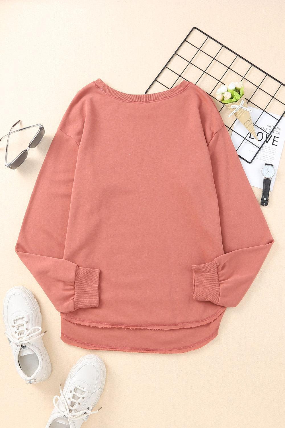 Hazel Blues® | Side Slit Drop Shoulder Sweatshirt