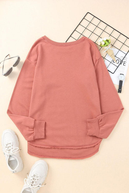 Hazel Blues® | Side Slit Drop Shoulder Sweatshirt