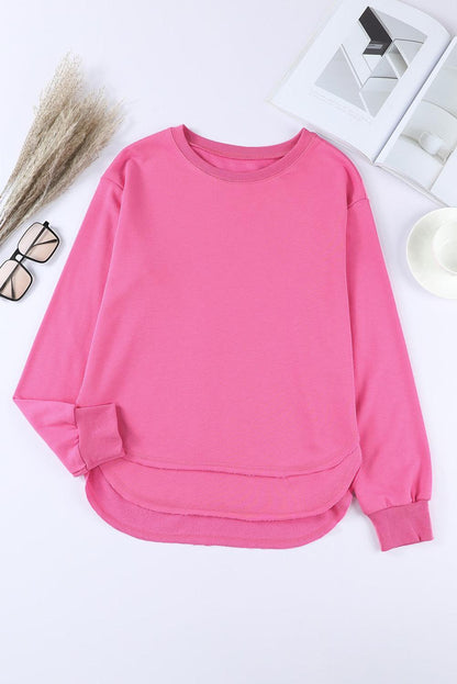 Hazel Blues® | Side Slit Drop Shoulder Sweatshirt