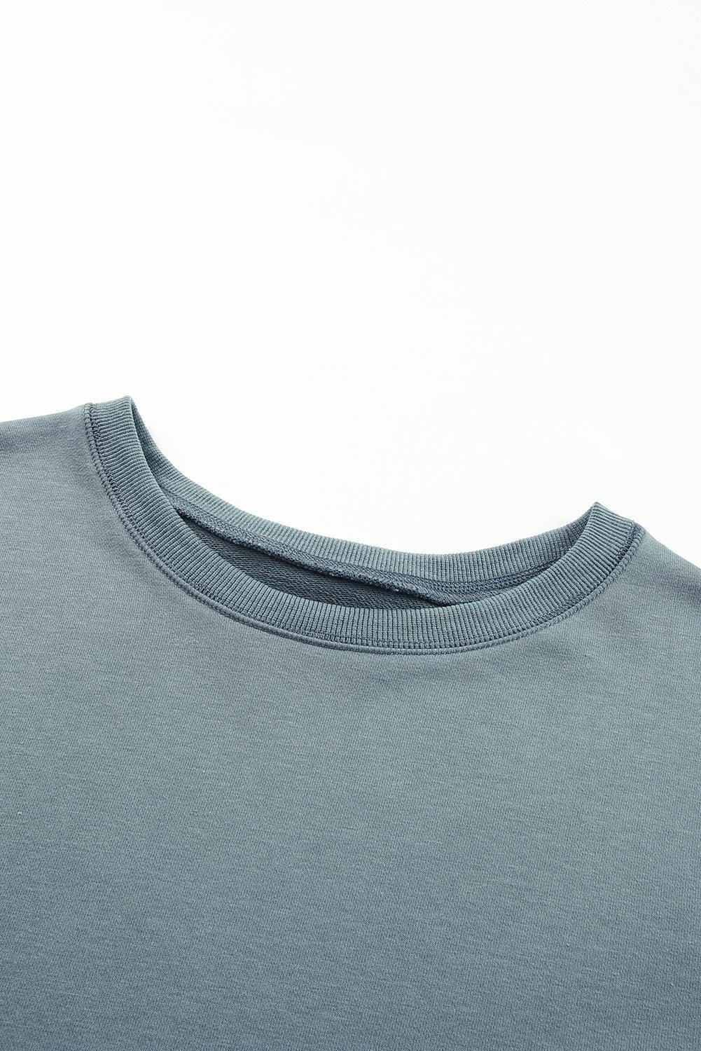 Hazel Blues® | Side Slit Drop Shoulder Sweatshirt