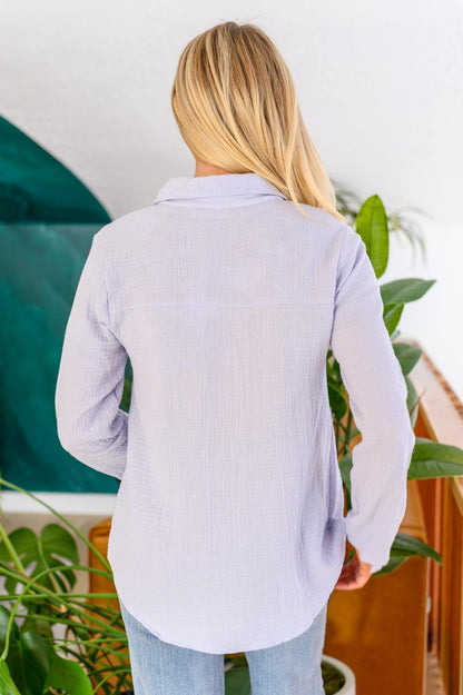 Hazel Blues® | Skies The Limit Button Up in Lavender Blue