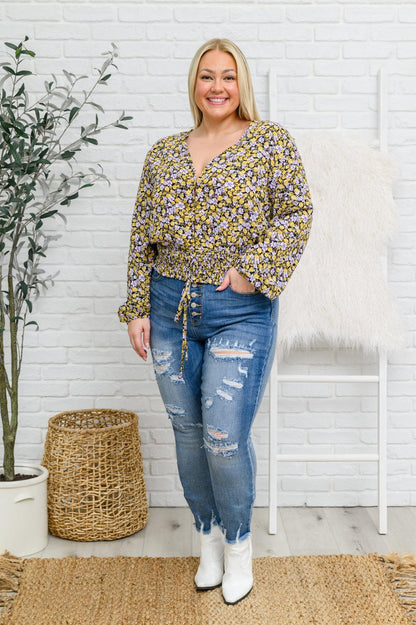 Hazel Blues® | Skye Destroyed Button Fly Skinny