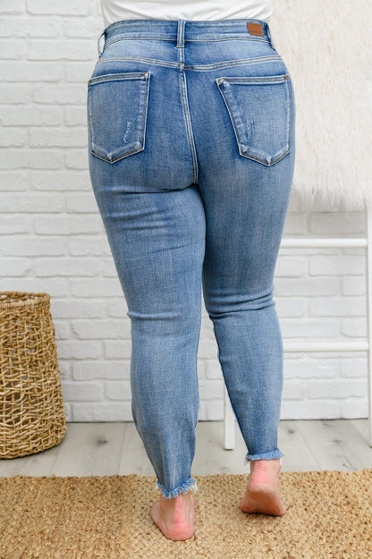 Hazel Blues® | Skye Destroyed Button Fly Skinny