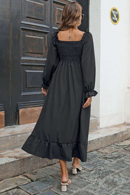 Hazel Blues® | Smocked Ruffle Hem Flounce Sleeve Dress