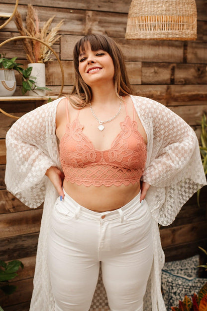 Hazel Blues® | So This is Love Bralette in Coral Haze