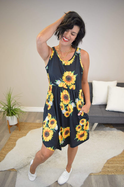 Hazel Blues® | Sunflower Baby Doll Tank Dress