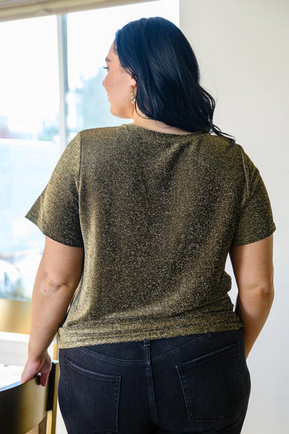 Hazel Blues® | Sweetly Twinkle Short Sleeve Knit Top In Black