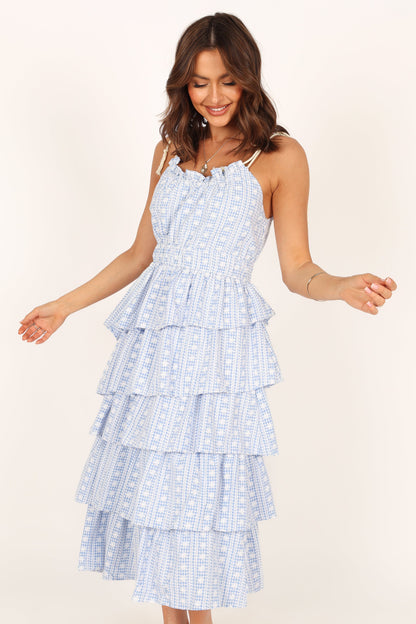 Cora Midi Dress - Blue