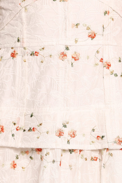 Eleanora Midi Dress - White Floral