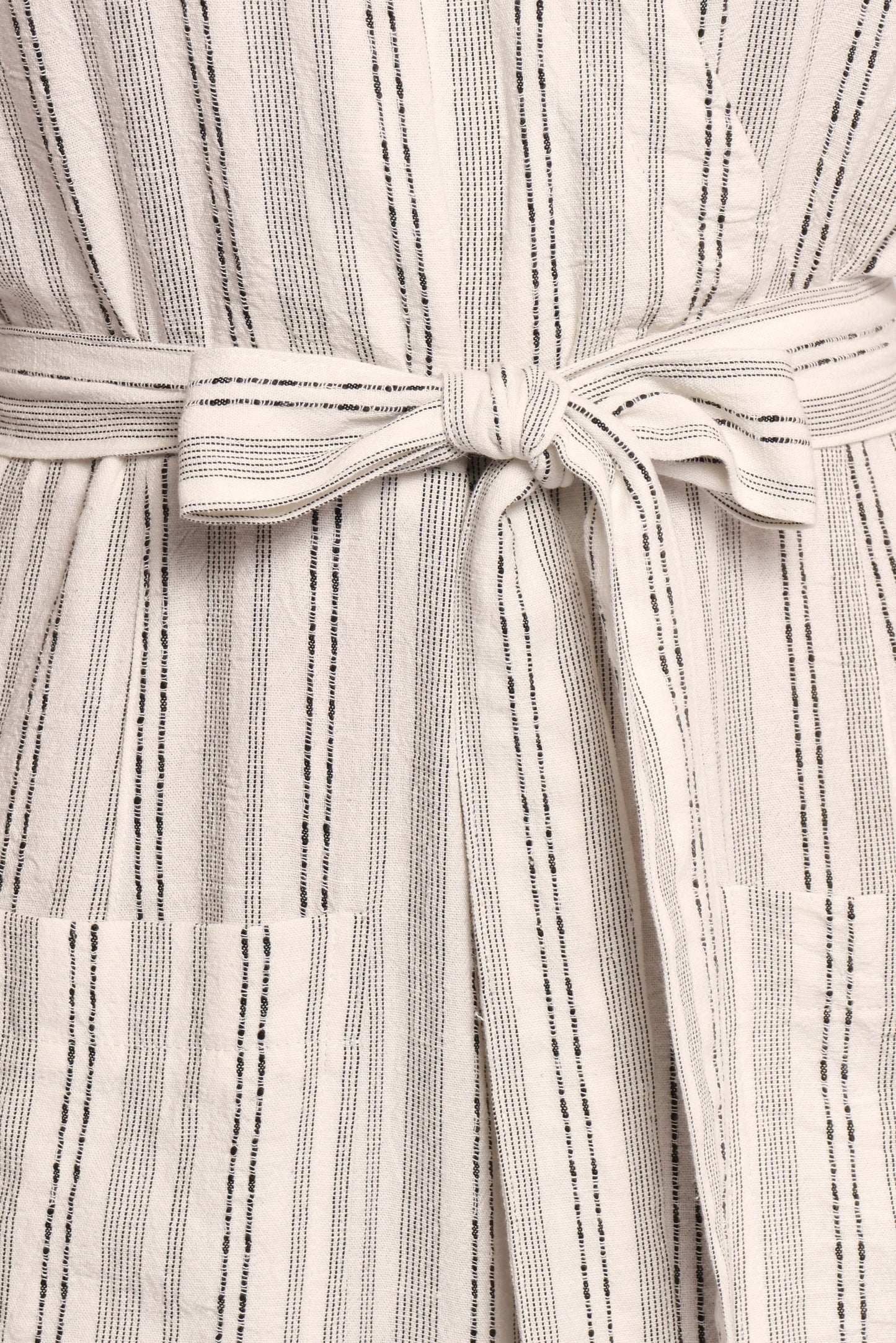 Daila Tie Waist Jumpsuit - White Black